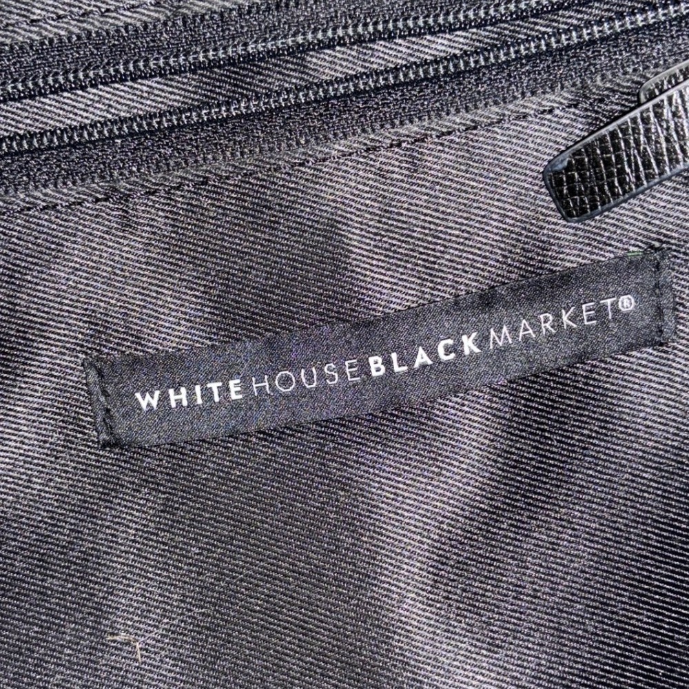 White House Black Market Black Wristlet Clutch - OS - Striped Saffiano Preppy - Picture 10 of 13